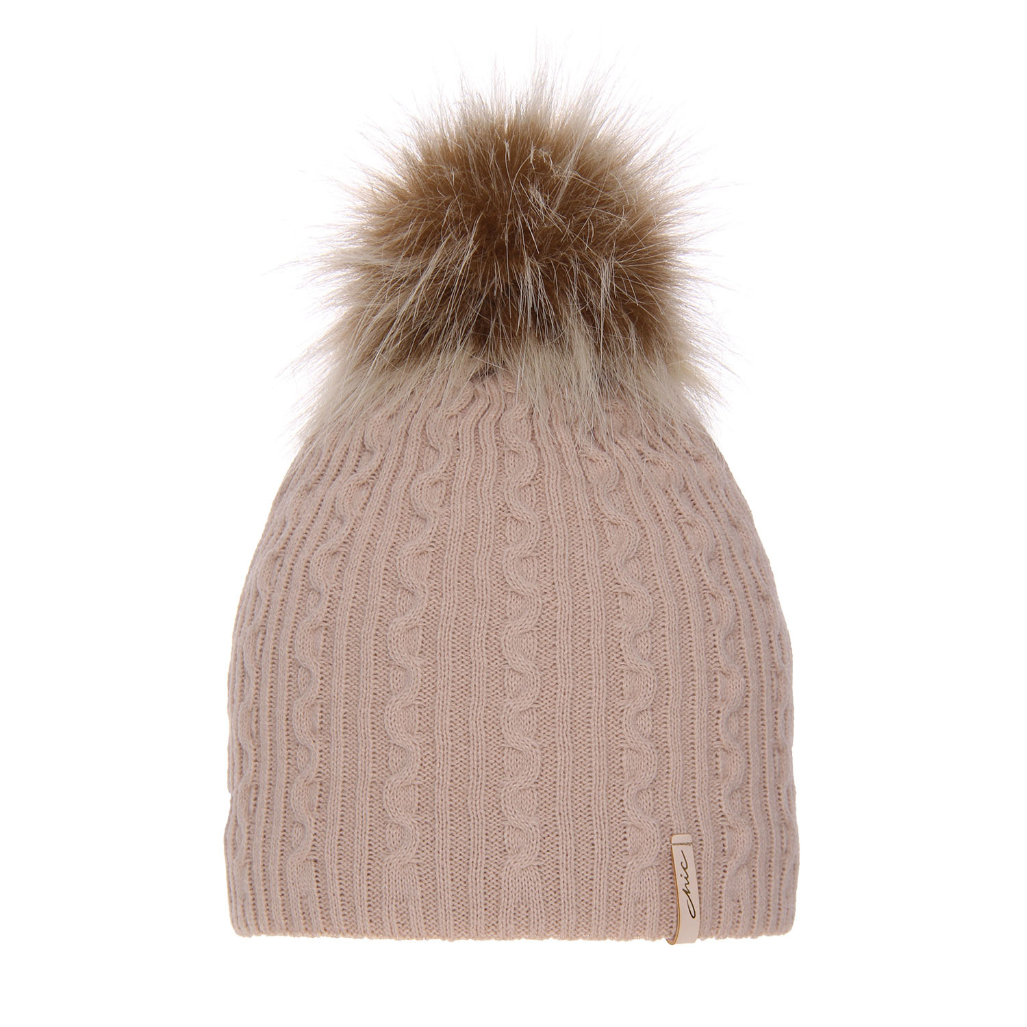Dam vintermössa, beige, med pompom, Xena