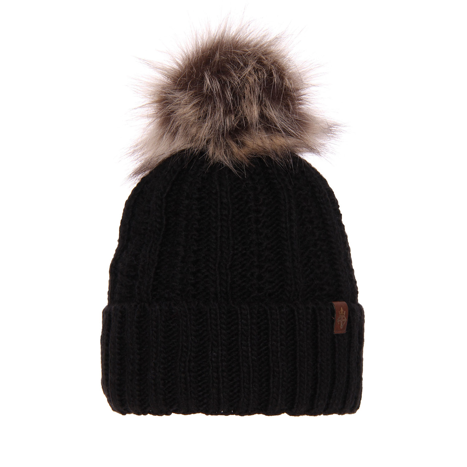 Dam vintermössa, svart, med pompom, Rene
