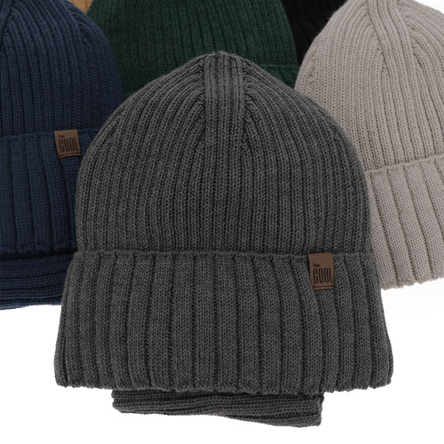 Pojke vinter set: mössa och tubhalsduk, camel, fodrad med fleece, Metis