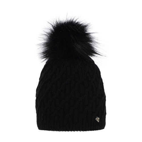 Dam vintermössa, svart, med pompom, Kaskada