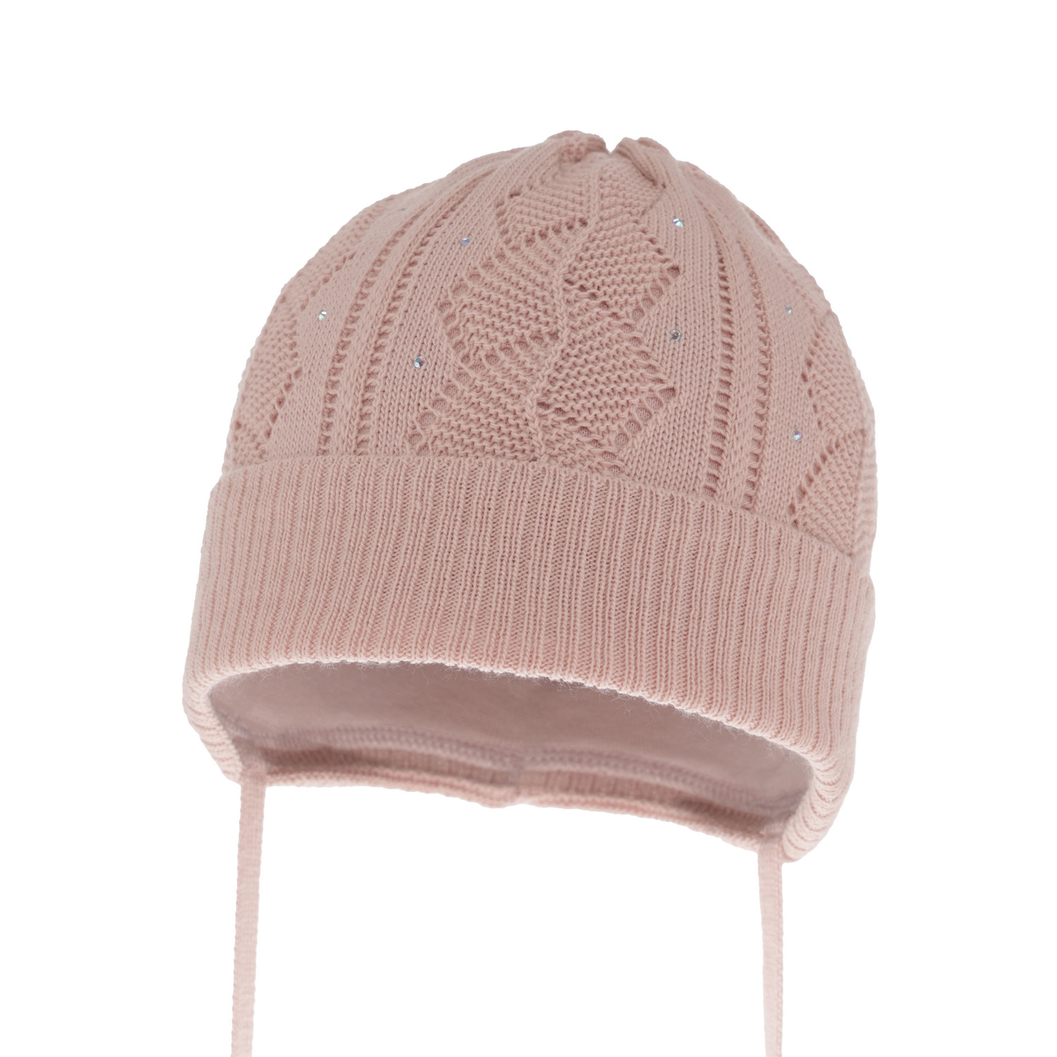 Flicka höst/vår mössa, rosa, med knytband, Marinetta