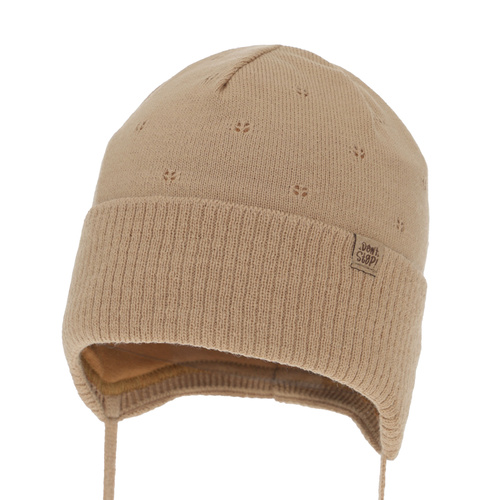 Pojke höst/vår mössa, camel, med knytband, Leif