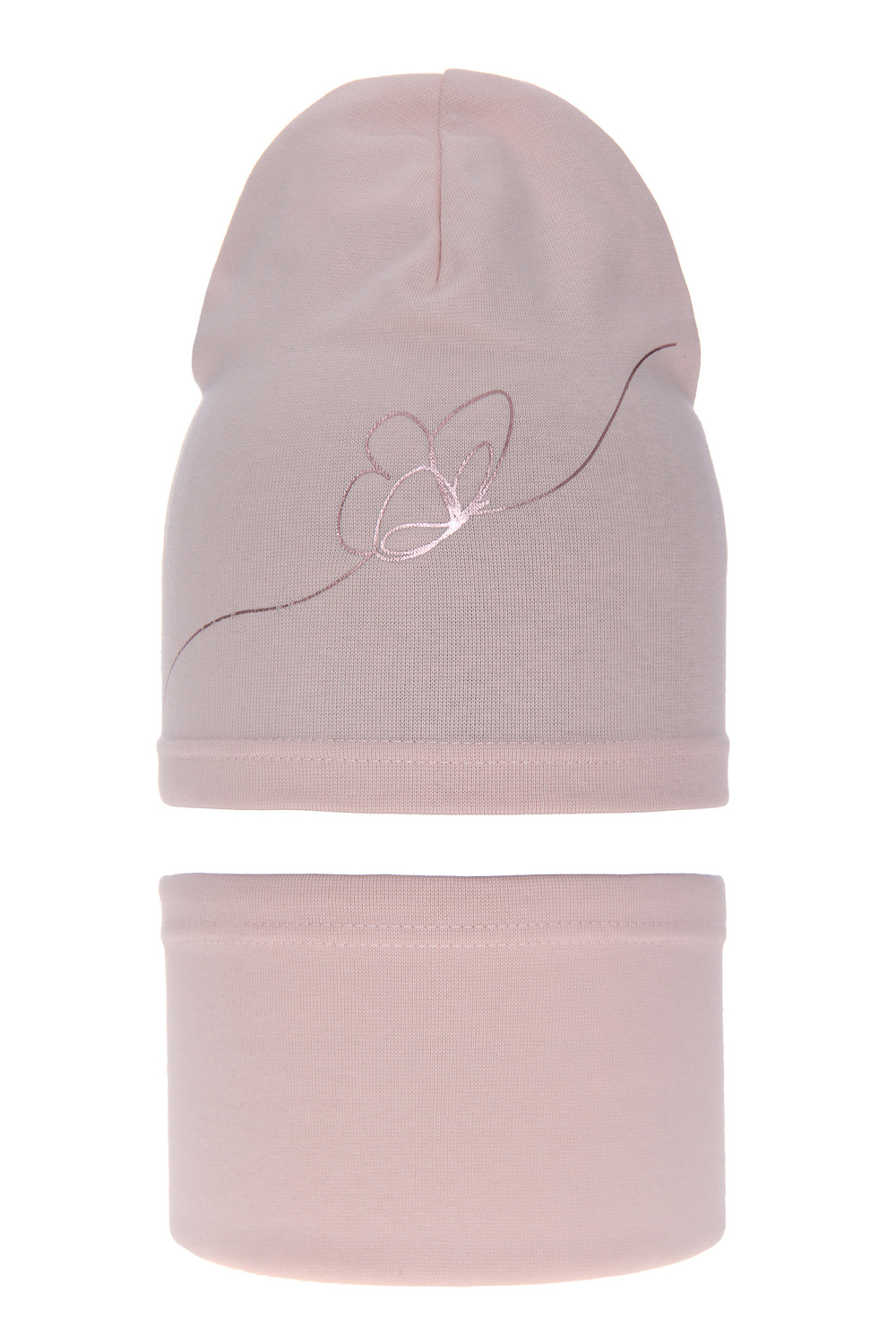 Flicka höst/vår set: mössa och tubhalsduk, rosa, fodrad med bomull, Jula