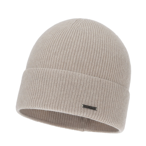 Dam vinter mössa, ljusbeige, med merino ull med kashmir, Sindra