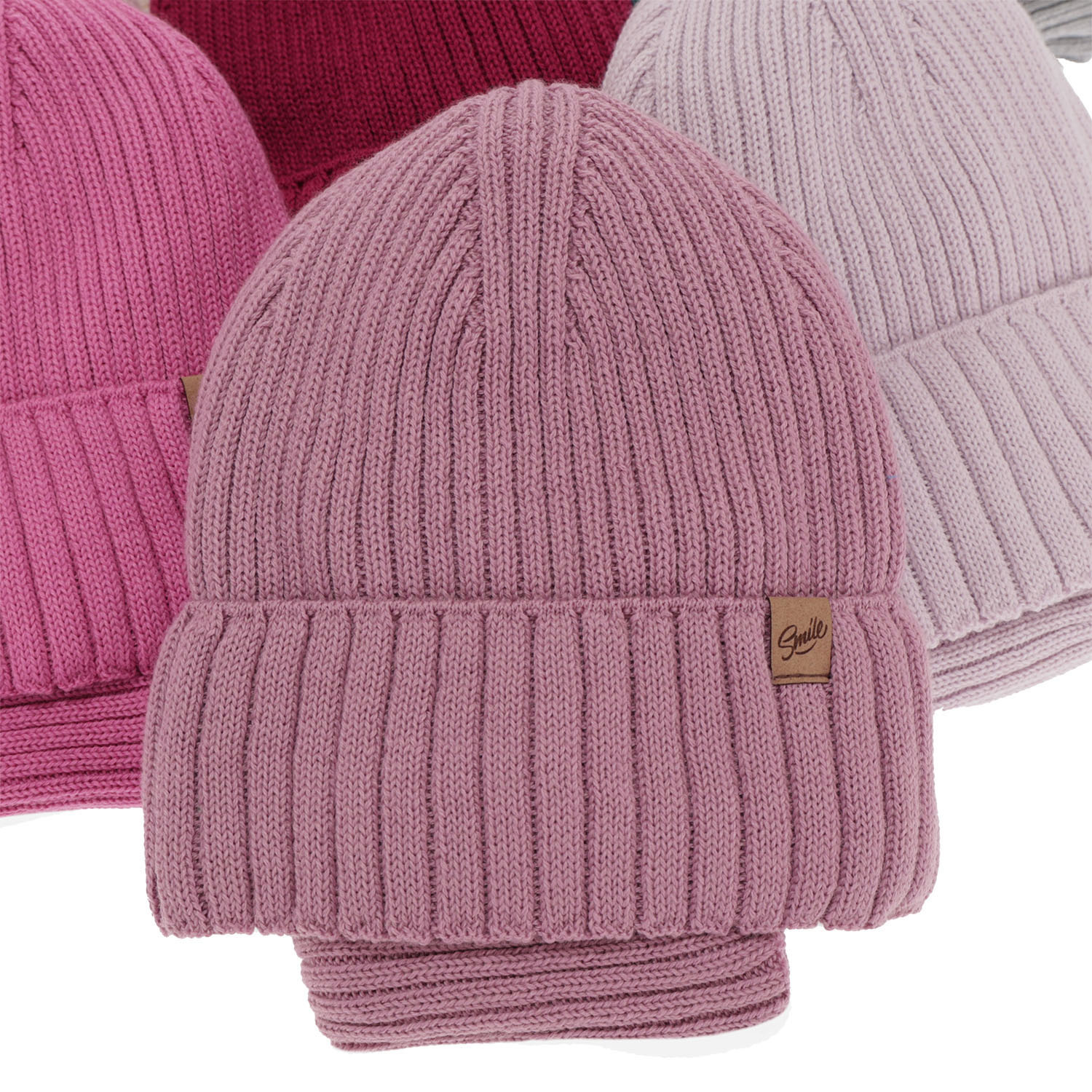 Flicka vinter set: mössa och halsduk, rosa, med merinull, Mesalia