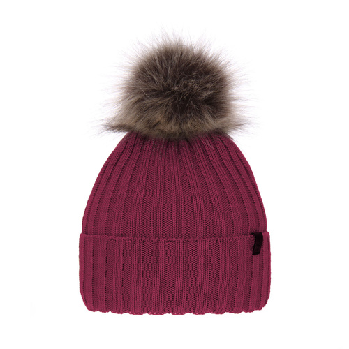 Dam vintermössa, rosa, med merinull, Texa