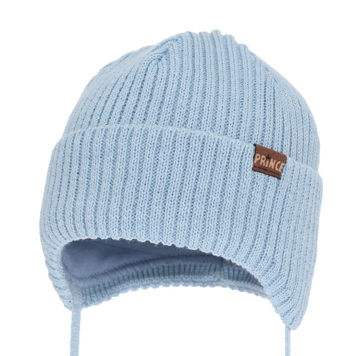 Pojke vintermössa, med knytband, med merinull, ljusblå, Puser