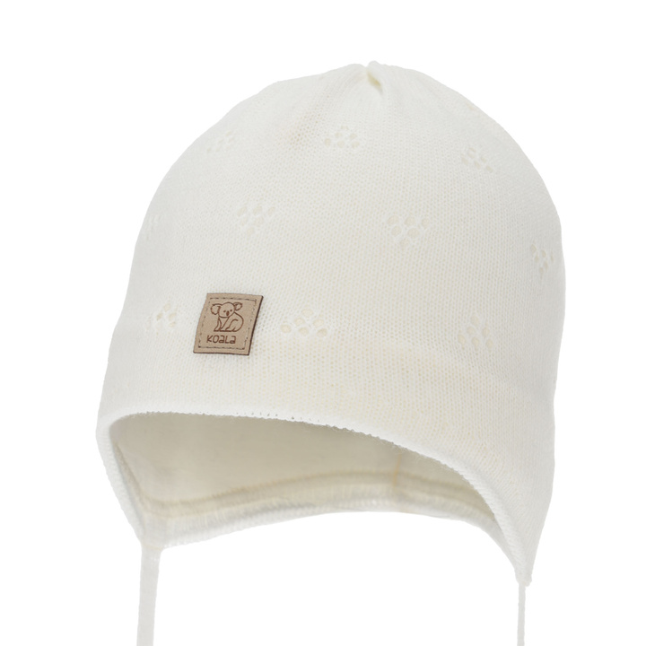 Pojke höst/vår mössa, beige, med knytband, Slate