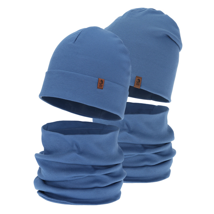 Pojke höst/vår set: mössa och tubhalsduk, blå, Amalfi