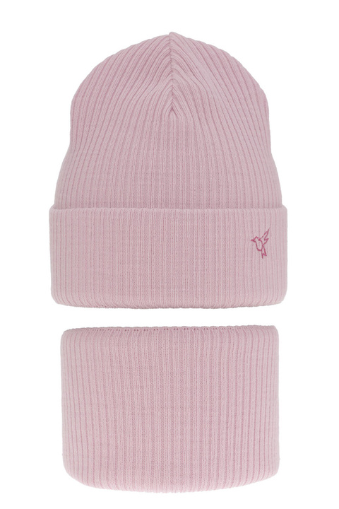 Flicka vinter set: mössa och tubhalsduk, lila, Rosetta