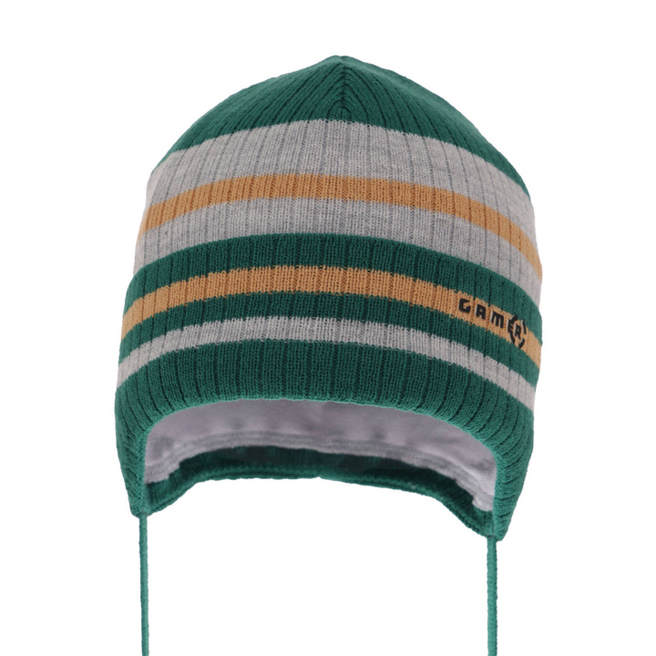 Pojke höst/vår mössa, smaragdgrön, med knytband, Oleander