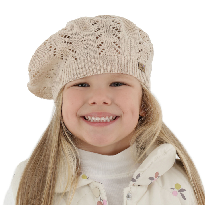Flicka höst/vår beret, beige, Kevira