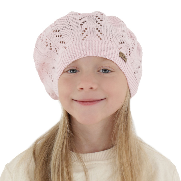 Flicka höst/vår beret, rosa, Kevira