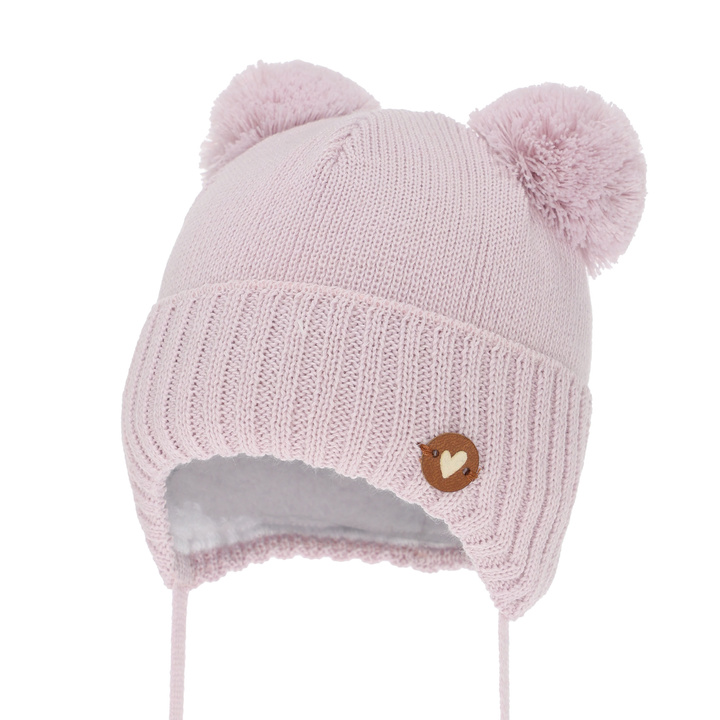 Flicka vintermössa, lila, wiązana, med merinull, Mesyna