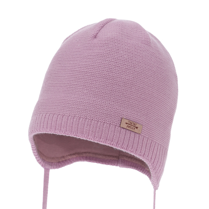 Flicka höst/vår mössa, ljungfärgad, med knytband, Svenja