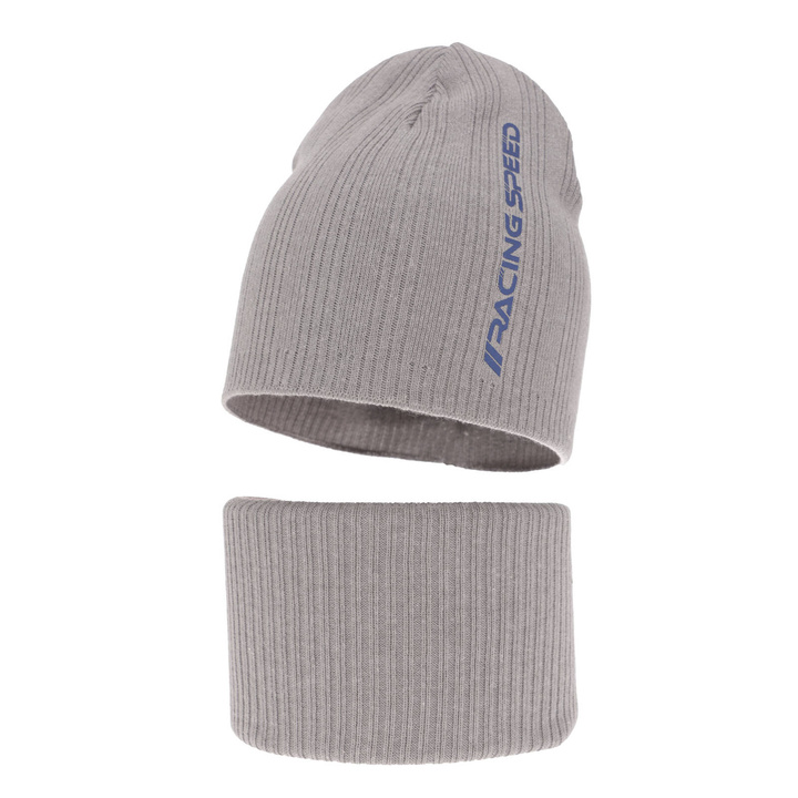 Pojke höst/vår set: mössa och halsduk, grå, med bomull, bomull, Kolorado