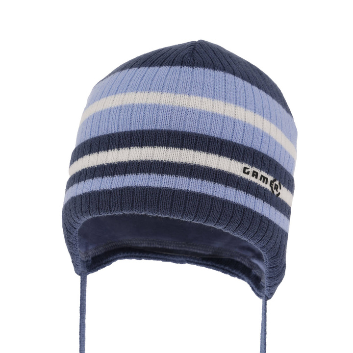 Pojke höst/vår mössa, mörkblå, med knytband, Oleander