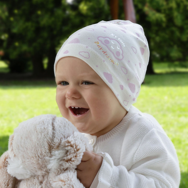 Flicka höst/vår mössa, vit, Klaudyna