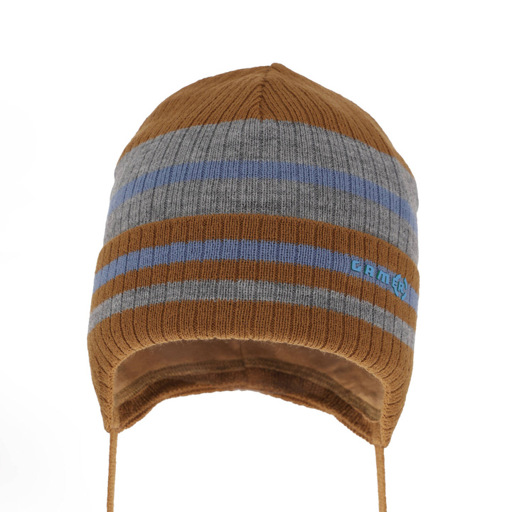 Pojke höst/vår mössa, brun, med knytband, Oleander