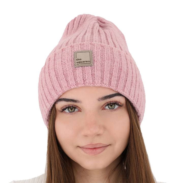 Dam vintermössa, rosa, med merinull, Benedetta