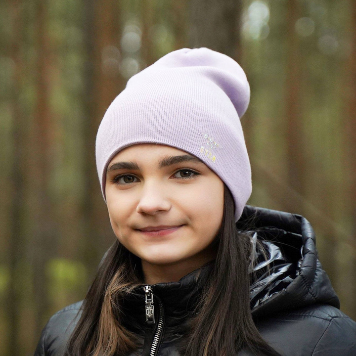 Flicka vintermössa, lila, vändbar, Estrela