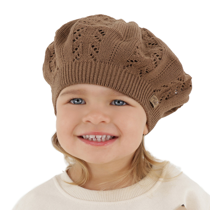 Flicka höst/vår beret, brun, Kevira