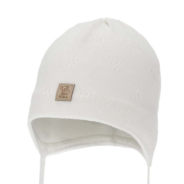 Pojke höst/vår mössa, vit, med knytband, Slate