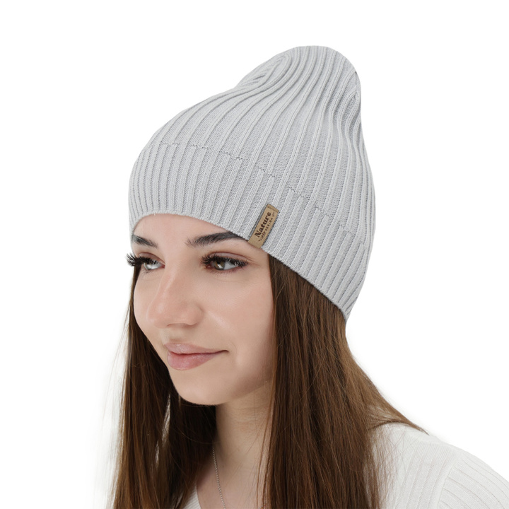 Grå, med bomull, damhatt för vår och höst, Mirona