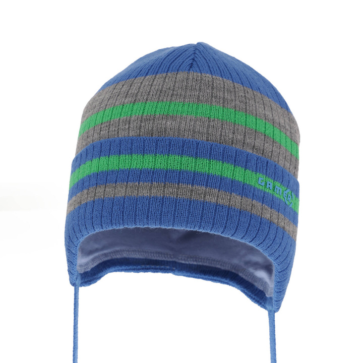 Pojke höst/vår mössa, blå, med knytband, Oleander