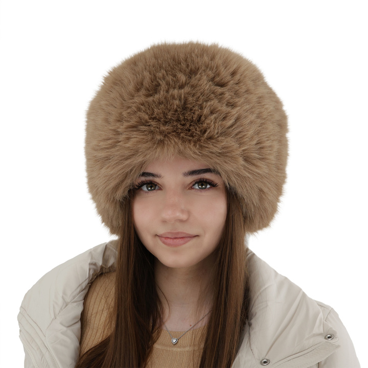 Dam vintermössa, camel, fodrad med ullfleece, Holly