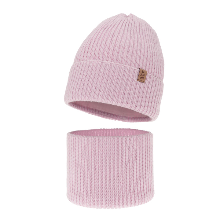 Flicka vinter set: mössa och tubhalsduk, lila, Edera