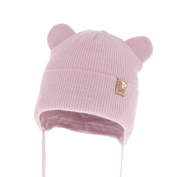 Flicka höst/vår mössa, lila, med knytband, Noemi