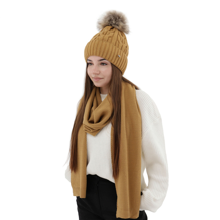 Dam vinter halsduk, camel, Agora