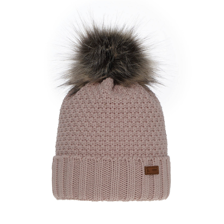 Flicka vintermössa, rosa, med pompom, Pola