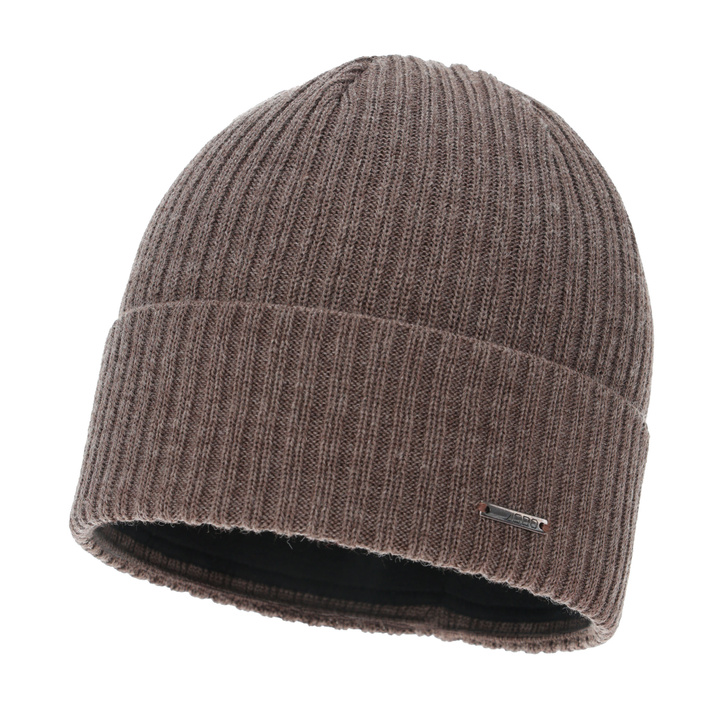Herr vintermössa, beige, med merinull, Baltor