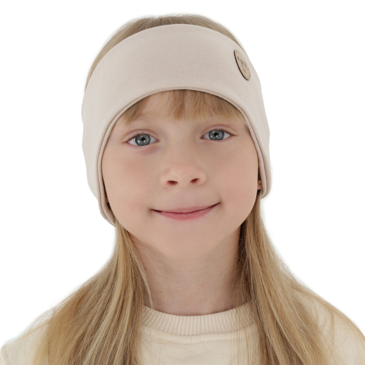 Pannband för höst och vår för flickor, beige Maranta