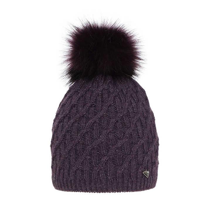 Dam vintermössa, lila, med pompom, Kaskada