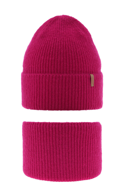 Flicka vinter set: mössa och tubhalsduk, rosa, Edila