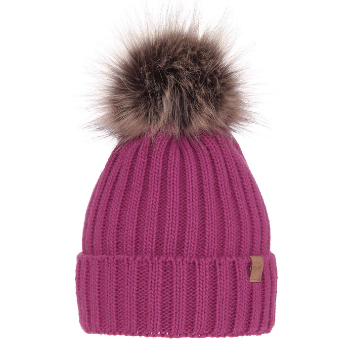 Dam vintermössa, rosa, med pompom, Europa