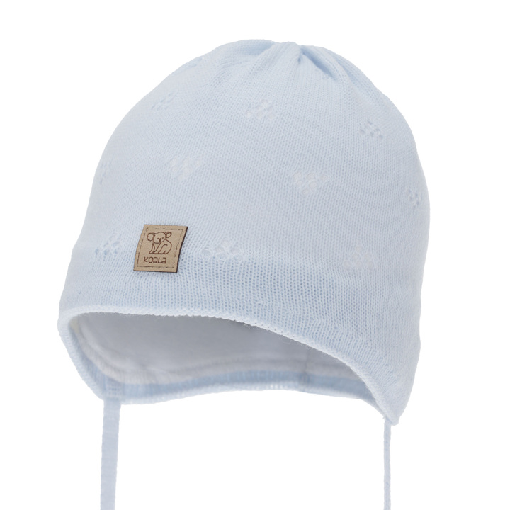 Pojke höst/vår mössa, ljusblå, med knytband, Slate