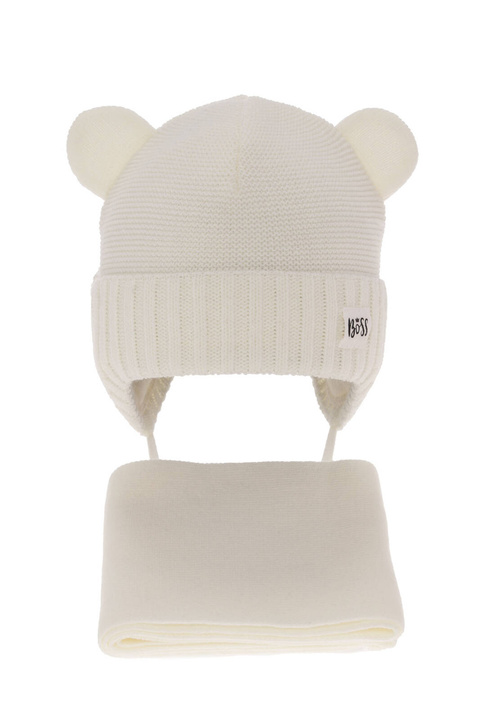 Pojke vinter set: mössa och halsduk, kremowy, Luciano