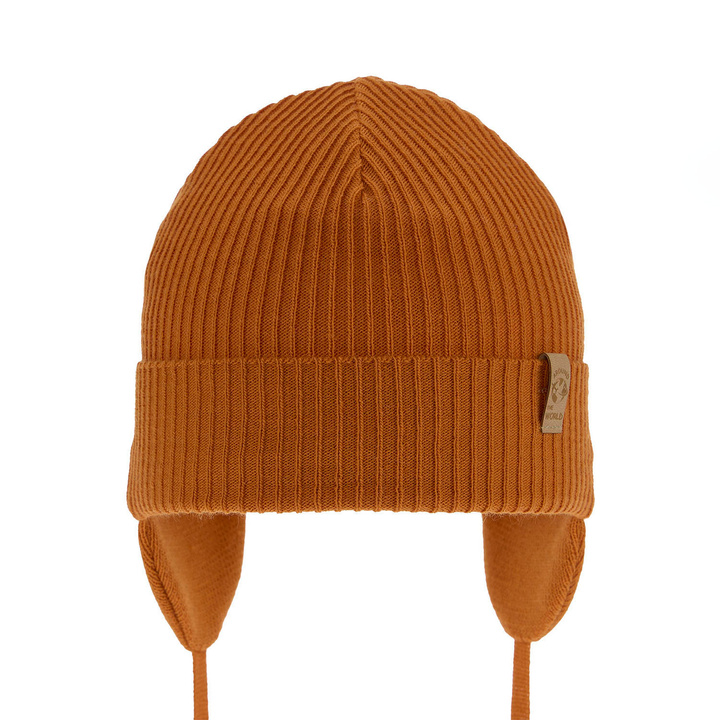 Pojke höst/vår mössa, orange, med knytband, Kapsel