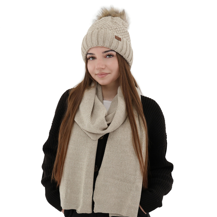 Dam vinter halsduk, beige, Agora