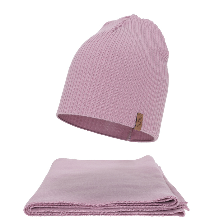 Dam vinter set: mössa och halsduk, lila, Fena