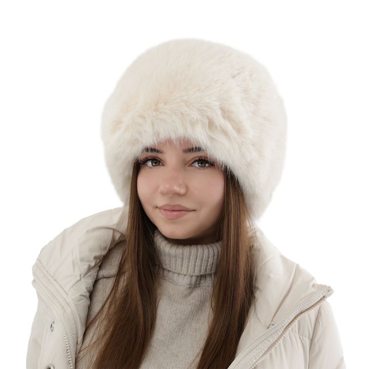 Dam vintermössa, med merinull, kremowa, Holly
