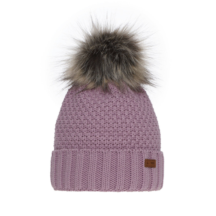 Flicka vintermössa, lila, med pompom, Pola