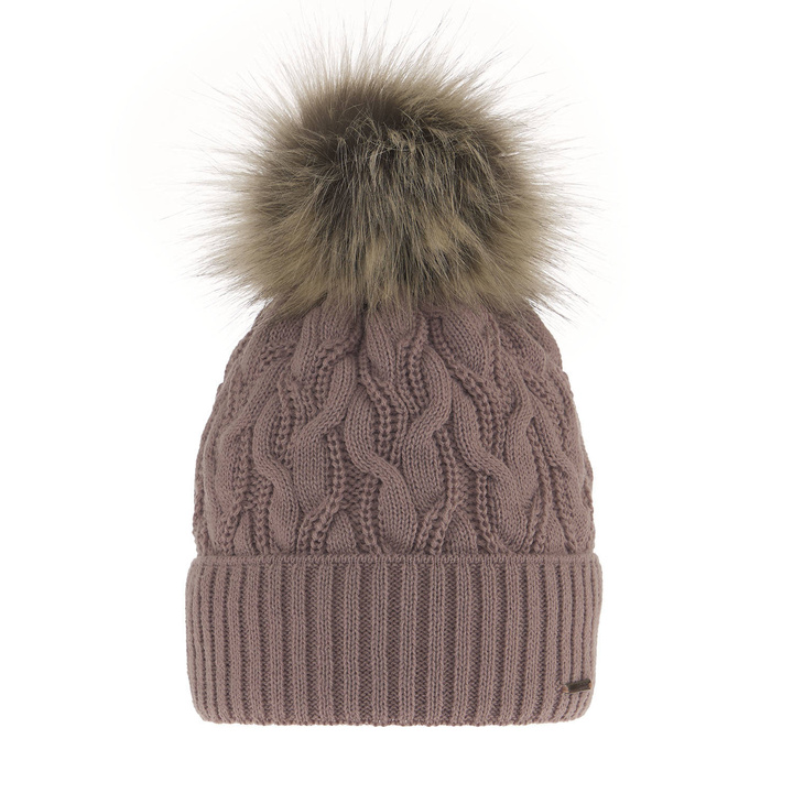 Dam vintermössa, wrzosowa, med pompom, Deva