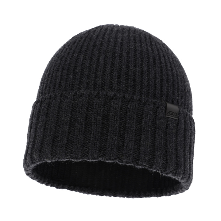 Herr vintermössa, mörkgrå, 100% Merino Ull, sömlös, Bruner