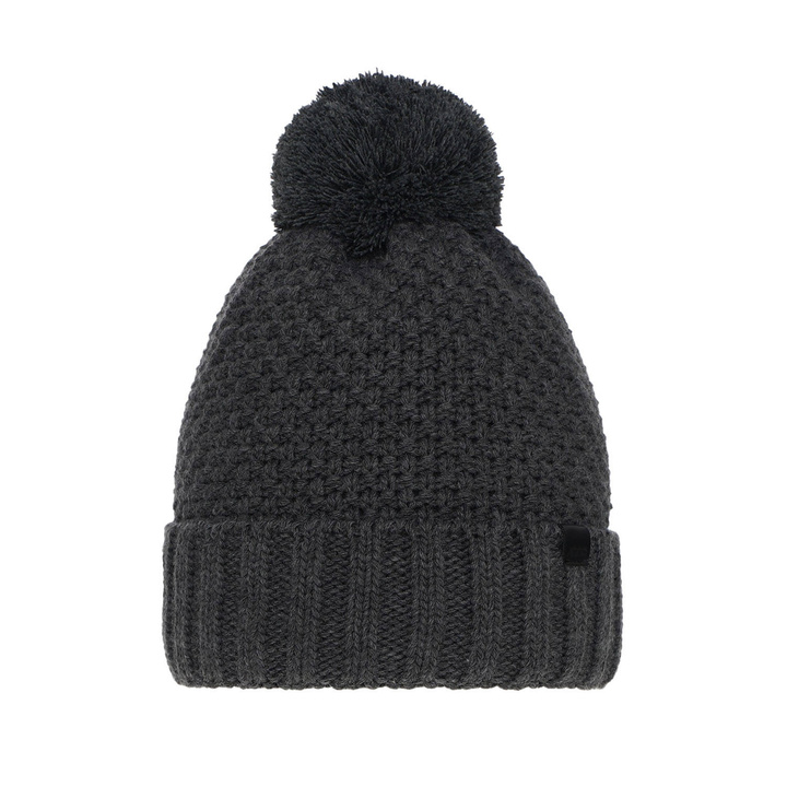 Pojke vintermössa, grå, med pompom, Polins