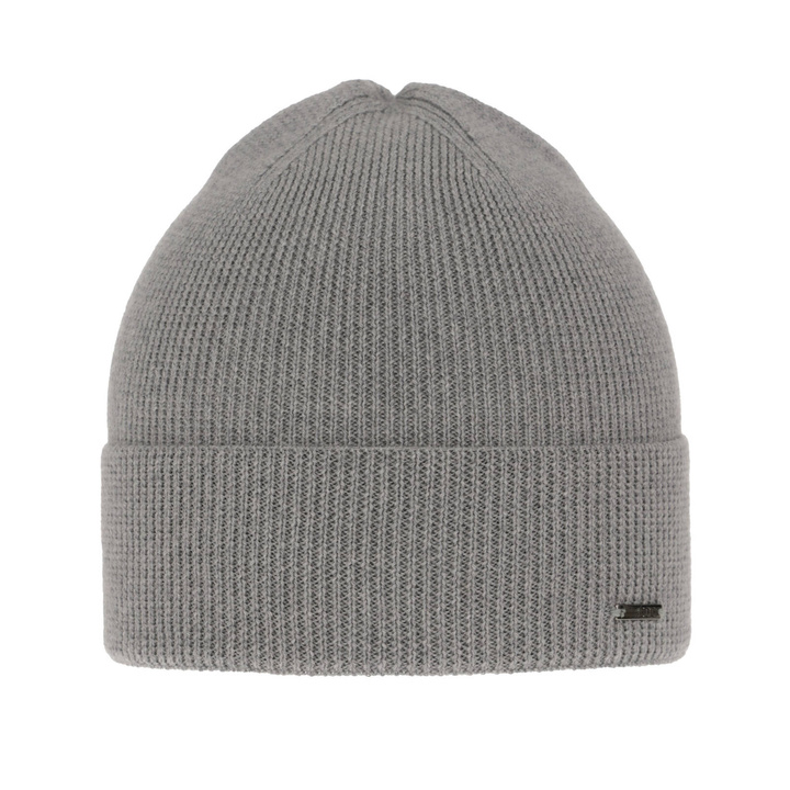 Herr vinter/höst mössa, grå, 100% Merino Ull, Memfis